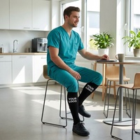 Chaussettes de compression montantes personnalisées avec logo pour infirmières, 15-20 mmHg, soutien gradué, bout sans couture, OEM, marque privée, vente en gros pour infirmières