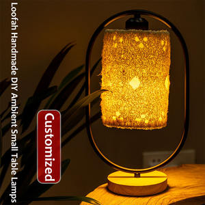 Handmade DIY Loofah <b>Table</b> <b>Lamp</b> for Home Creative Retro Night Light Plug-in Minimalist for Bedroom Bedside <b>Study</b> Ambient Lighting - Product Image 4