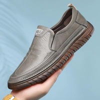 Chaussures décontractées en cuir haut de gamme pour hommes WH8027 - Résistantes à l'usure, amortissantes, dessus en cuir de vachette véritable, semelle extérieure en caoutchouc, style Brock
