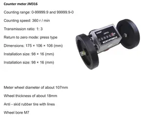 175*106*106 Hoge Precisie Mechanische Meter Meter Meter Mechanische Digitale Jm316 Meter Teller Voor Lengte Meting