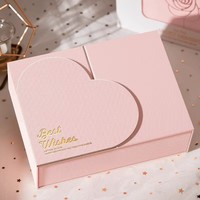 Boîte cadeau vide en forme de cœur personnalisable, laminage brillant, dorure à chaud, revêtement UV, matériaux recyclés écologiques, fermeture magnétique