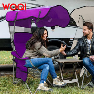 Silla de playa plegable Woqi para exteriores con portavasos y reposabrazos de poliéster, ligera y portátil para acampar y pescar - Product Image 3