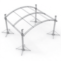 Structure de toit courbée en aluminium pour éclairage LED mural, équipement de sonorisation, festivals de musique, mariages et salons professionnels.