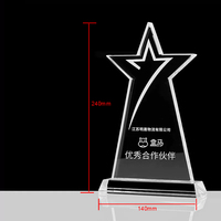 Nouveau design 2026 : Trophée étoile en verre vierge, médailles et plaques de récompense en cristal personnalisables