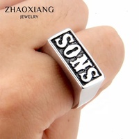Nouvelle conception, bague en acier inoxydable gravée, bijoux vintage tendance, vente chaude, bague à doigt