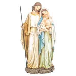 Figura de Resina de 10 Pulgadas de la <span class=keywords><strong>Sagrada</strong></span> <span class=keywords><strong>Familia</strong></span> con Túnica Bordada para la Natividad Navideña - Product Image 2