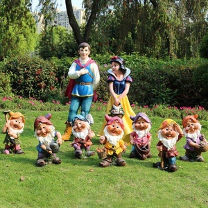 Escultura <span class=keywords><strong>de</strong></span> Fibra <span class=keywords><strong>de</strong></span> Vidrio <span class=keywords><strong>de</strong></span> Blancanieves y los Siete Enanitos, Personaje <span class=keywords><strong>de</strong></span> Dibujos Animados, Decoración Pequeña para Jardín Exterior - Product Image 4