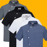 Vente chaude 2025 pas cher à la mode et respirant Chef uniforme hommes à manches courtes été hôtel Chef vêtements restauration Chef uniforme