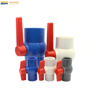 Vanne à boisseau sphérique compacte manuelle en PVC à 2 voies, filetage NPT 1/2" 4" Base Media, marque BSX, échantillon gratuit et support OEM