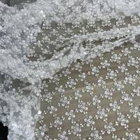 Paillettes blanches perles perles broderie florale exquise mariage mariée broderie perles tissu