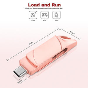 Unidad Flash USB Original OTG 3 <span class=keywords><strong>en</strong></span> 1, Pendrive Metálico Giratorio de 128 GB para iPhone Tipo C o PC Móvil, <span class=keywords><strong>Compartir</strong></span> o Transferir Archivos al Instante - Product Image 4