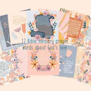 매트 마무리 사용자 정의 성경 구절 연구 메모리 기독교기도 성경 카드 하나님의 사랑에 대해