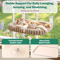 Hamac-lit pour chat en coton beige de haute qualité, amovible, pour fenêtre, lavable à la main, vente en gros