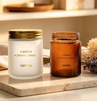 Pot à bougie en verre noir mat personnalisé avec couvercle en bambou, conteneur vide pour bougie, pots à bougie personnalisés avec boîte en papier sur mesure