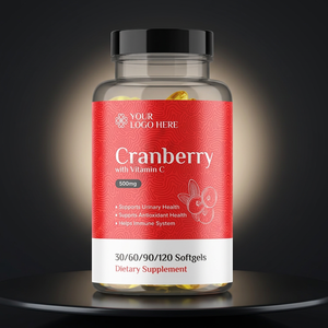 Cápsulas de Gel Suave de Arándano Rojo con Vitamina C 500mg, Suplemento Dietético, 30/60/90/120 Unidades, Antioxidante, Refuerzo Inmunológico - Product Image 1