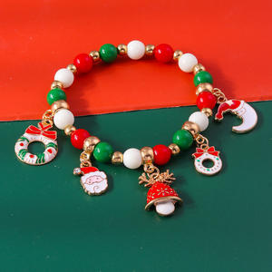 Conjunto <span class=keywords><strong>de</strong></span> <span class=keywords><strong>pulsera</strong></span> con cuentas <span class=keywords><strong>de</strong></span> Navidad Copo <span class=keywords><strong>de</strong></span> nieve Jingle Bell Charm Bracelet Traje <span class=keywords><strong>de</strong></span> vacaciones <span class=keywords><strong>de</strong></span> Navidad <span class=keywords><strong>Pulsera</strong></span> elástica con cuentas para regalos <span class=keywords><strong>de</strong></span> mujer - Product Image 4