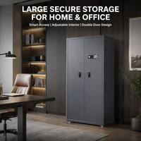 Coffre-fort à double porte robuste pour la maison, le bureau et la chambre, grand espace de rangement avec serrure intelligente et étagères réglables