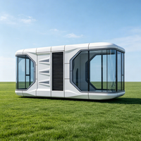 Capsule spatiale futuriste détachable de 40 pieds – Maison conteneur respirante, mobile, au design moderne pour parcs extérieurs, boutiques, cafés, bureaux à domicile