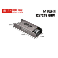 Alimentation LED ultra-mince MIngLIAN à courant constant, simple, réglable, à découpage, DC 12V-48V 60W-400W pour éclairage LED haute performance