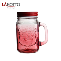 Pots alimentaires Mason en verre borosilicaté 16oz 24oz avec couvercles en fer blanc fendu Paille en métal pour le stockage des aliments et des boissons