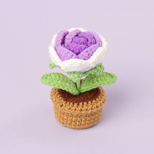 Crochet Kit for DIY Decorations Simple Handmade Rose Potted Plant <b>Ornament</b> Materials for Halloween and <b>Easter</b> Decor - Product Image 5