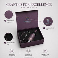 Coffret cadeau de vin violet de luxe avec insert en EVA personnalisé, accessoires, kit sommelier, boîte cadeau en papier rigide Bourgogne