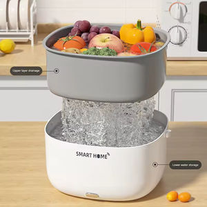 2026 Kitchen Accessories Double-layer <b>Basket</b> for <b>Washing</b> Vegetables & Fruit With Ultrasonic - Product Image 4