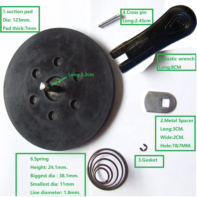 4,8 дюймов одна резиновая прокладка стеклянный стол запасные части присоски