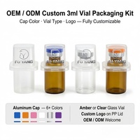 Boîte de transport pour peptides 1 compartiment 3 ml – Étui de laboratoire en PP avec flacon, bouchon en aluminium et bouchon en butyl – Kit complet écologique