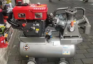 空気圧縮機W3090ディーゼルエンジン8バー160l空気タンク油圧ポンプ産業用ポータブル