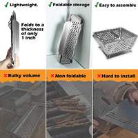 Barbecue à charbon de bois pliable antirouille en acier inoxydable pour camping en plein air