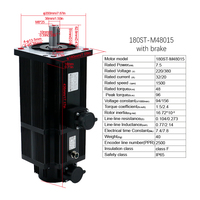 Kit de moteur servo AC 7,5 kW 220V/380V 48Nm 1500RPM 180ST-M48015, ensemble moteur servo et driver haute performance pour machine CNC de travail du bois