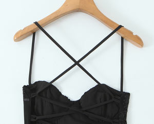 Abiti Lunghi Estivi da Donna con Spalline Sottili, Pizzo Floreale, Tinta Unita, <span class=keywords><strong>Schiena</strong></span> Scoperta, 5 Colori, per Feste alla Moda - Product Image 5