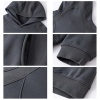 Sweat à capuche surdimensionné en molleton épais pour homme, design personnalisé High Street, avec empiècements en forme de lune et d'arc, manches raglan