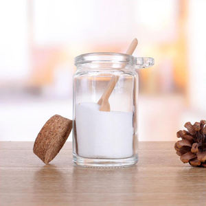 Frasco de Vidrio Redondo con Tapa de Corcho, 100 ml, 250 ml, 3 oz, 8 oz, para Sales de Baño, con Tapa de Corcho y Cuchara de Madera - Product Image 2