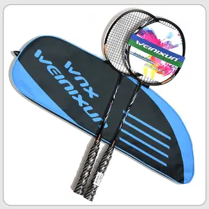 2024 Hot Sale 24 Pounds Rally Carbon Fiber Portable Badminton Racket Set For Professional Court