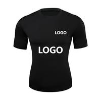 Chemise de compression pour hommes, manches courtes, vêtement de sport athlétique, t-shirts hauts d'entraînement pour hommes, noir et blanc