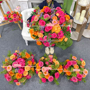 Arrangement de Boules de Fleurs de Roses Rouges en Soie Artificielle de Différentes Tailles Sunwedding, Fait Main pour Décoration de Centre de Table de Mariage - Product Image 2