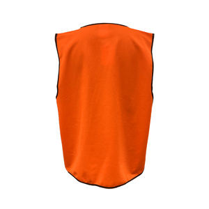 شعار مخصص هاي فيس سترات السلامة العاكسة سترة البناء البرتقالي البوليستر بدون جيب - Product Image 4