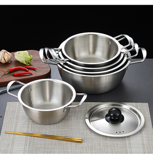 Korean Style <strong>Paella</strong> <strong>Pan</strong> Gold Silver Noodle Pot Double Ear Soup Pot Ramen <strong>Cooking</strong> Pot Frying <strong>Pan</strong> - Product Image 3