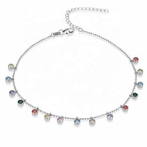 पॉलिवा 925 स्टर्लिंग चांदी की महिला पैर गहने एडजस्टेबल हीरे की चेन को 22 + 3 सेमी 30 पीसी - Product Image 1