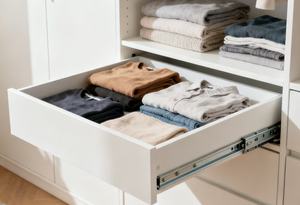 แผ่นโลหะสไลด์สำหรับลิ้นชักตู้ปิดแบบนุ่มส่วนต่อขยายแบบเต็มบานเลื่อนด้านข้างติดลิ้นชักตู้ - Product Image 4