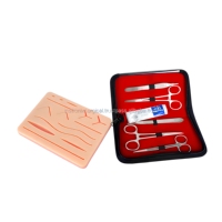 Kit complet de pratique de suture réutilisable avec coussinet en silicone et instruments chirurgicaux en acier inoxydable pour la formation médicale - Fournisseur en gros
