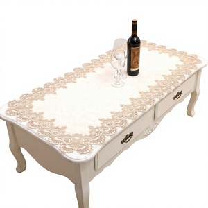 Mantel Rectangular para Mesa de Centro, Moderno, Antipolvo, de Tela Soluble en Agua con Encaje - Product Image 1
