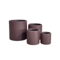 Pot de fleurs cylindrique minimaliste d'extérieur, pot en béton léger, décoration intérieure, pot en ciment pour jardin oriental