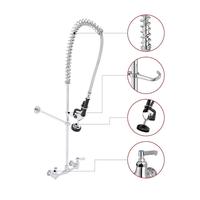 Robinet de cuisine commercial de haut rang-Pulvérisateur extractible monté sur le pont robuste Robinet d'eau en laiton durable pour restaurant