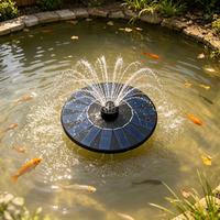 Fontaine solaire haute efficacité 7V 1.4W, pompe flottante de 60 cm avec 6 buses pour bassin extérieur, piscine, ou abreuvoir pour oiseaux