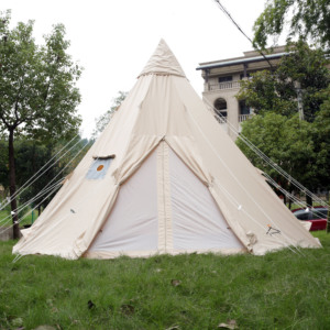 Tienda de Campaña Impermeable de 5 m, Tienda de Campaña Gigante Tipo <span class=keywords><strong>Tipi</strong></span> para Acampar al Aire Libre, Tienda de Campaña de Lona Tipo <span class=keywords><strong>Tipi</strong></span> <span class=keywords><strong>Indio</strong></span>, Tienda de Campaña Piramidal - Product Image 4
