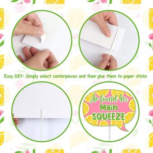 24 Piezas de Decoraciones para Despedida de Soltera con Temática de Limón, Accesorios para Fotomatón 'She Found Her Main Squeeze', Artículos para Fiesta Cítrica - Product Image 2
