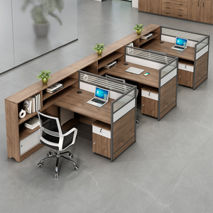 Modern Convertible Modular Grey <b>Wooden</b> <b>Office</b> Furniture Design White Staff <b>Desks</b> - Product Image 4